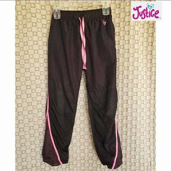 Justice Girls Everyday Jogger Fleece Lined Track Pants Black Pink size 10 NWOT - Picture 2 of 7